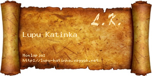 Lupu Katinka névjegykártya